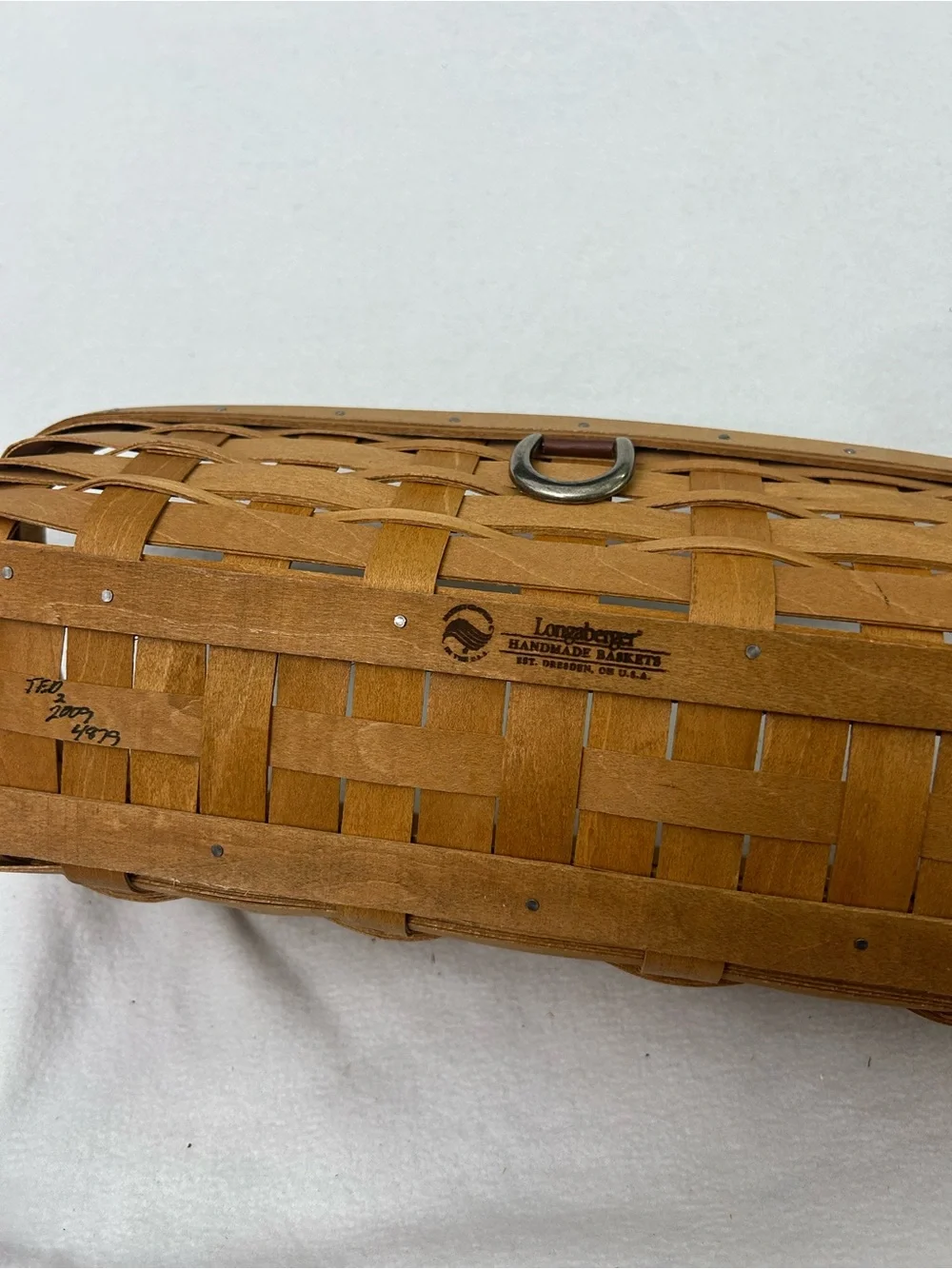 Longaberger 2009 Mail & Bill Organizer with horseshoe tie-on